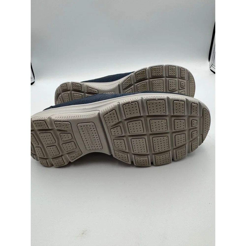 Skechers Relaxed Fit Navy Blue Mule Sneakers Air-Cooled Memory Foam 100860 8.5‎
